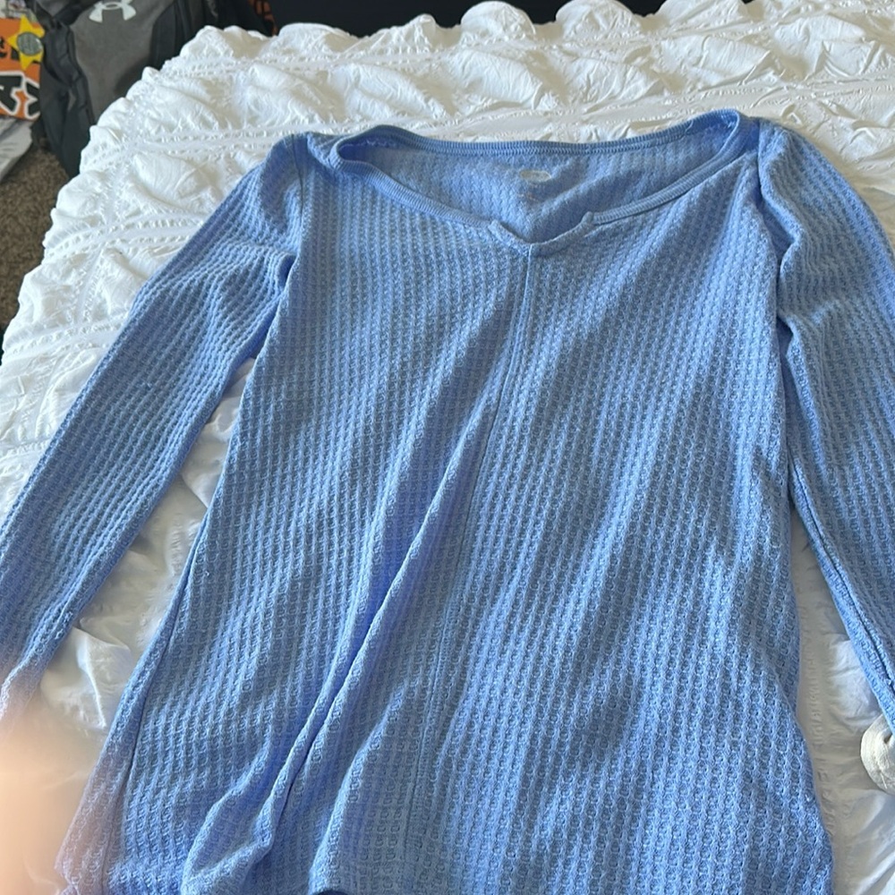 waffle knit top sweater
